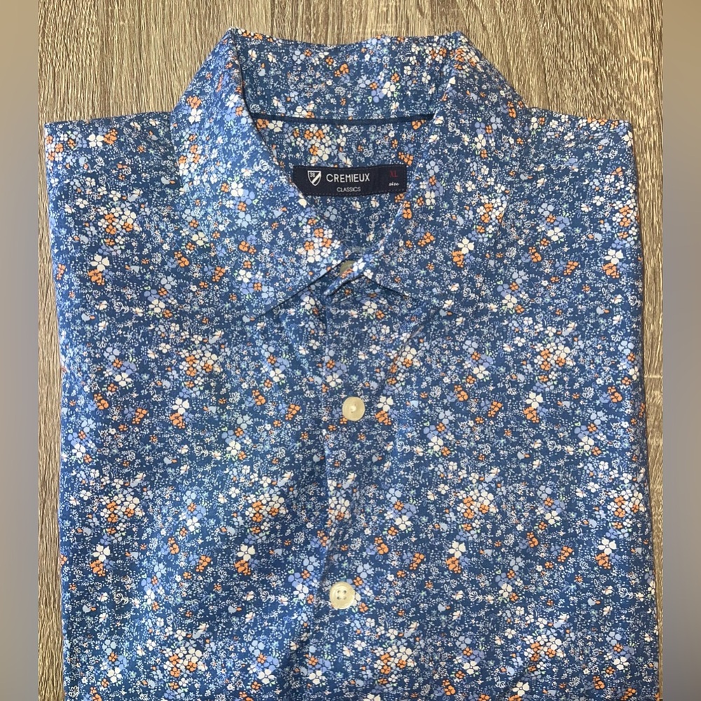 Daniel Cremieux Blue and Orange Floral Shirt